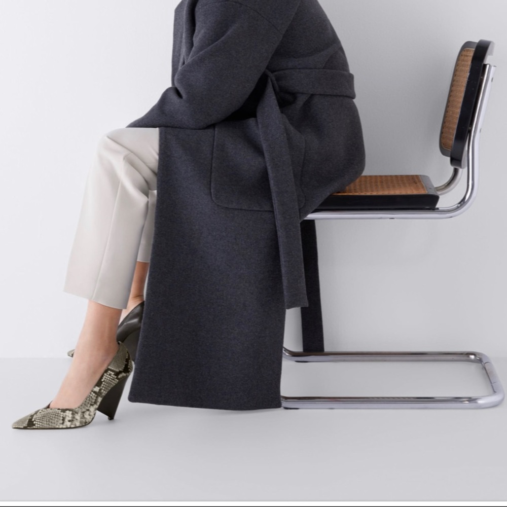 Zara assymmetric heeled animal print shoes